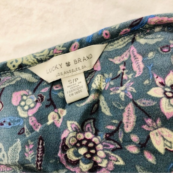 Lucky Brand Bohemian Midi Dress Cap Sleeve Boho Floral - Picture 4 of 4